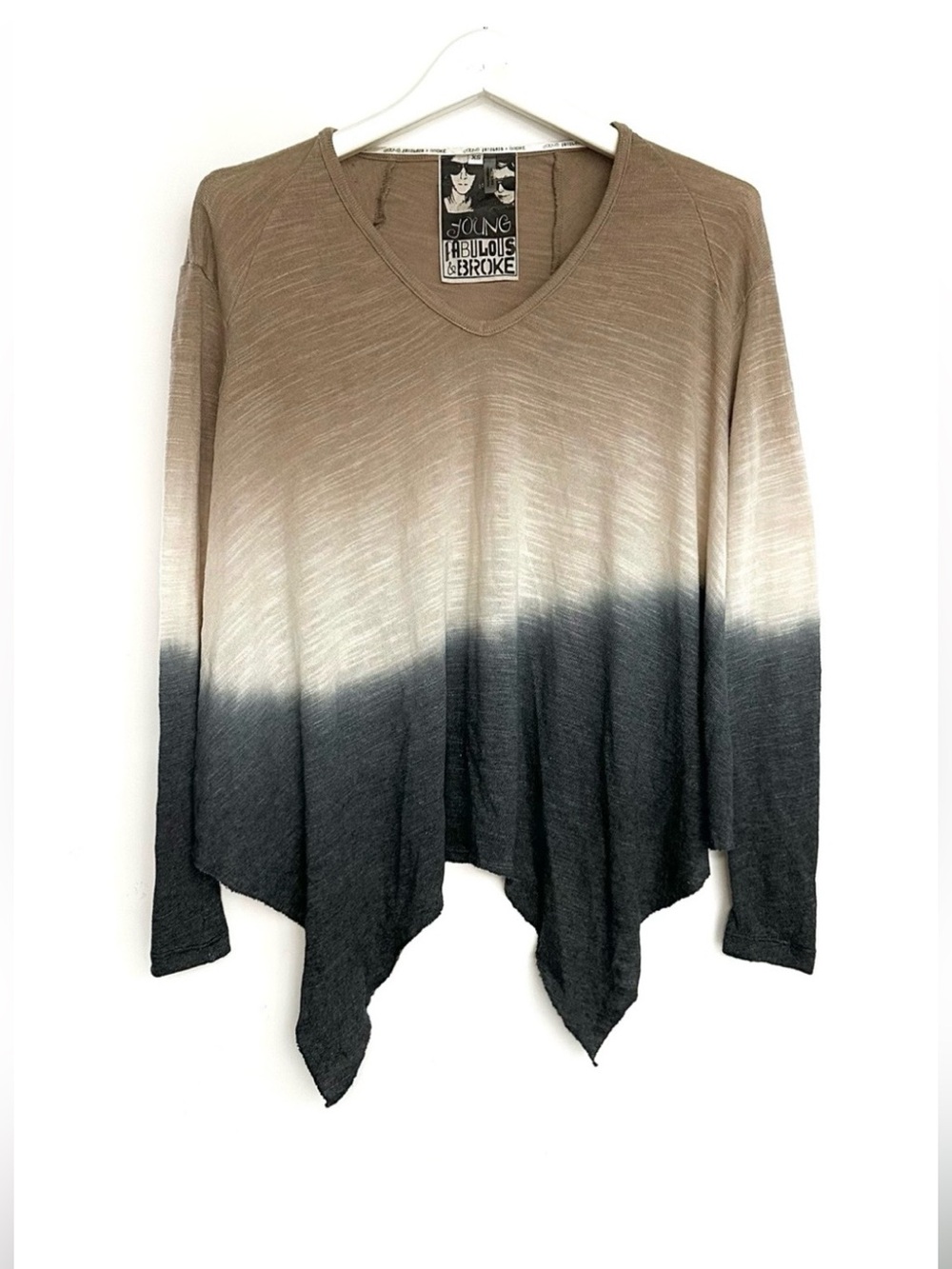 YFB Ombre V-Neck Long Sleeve Top